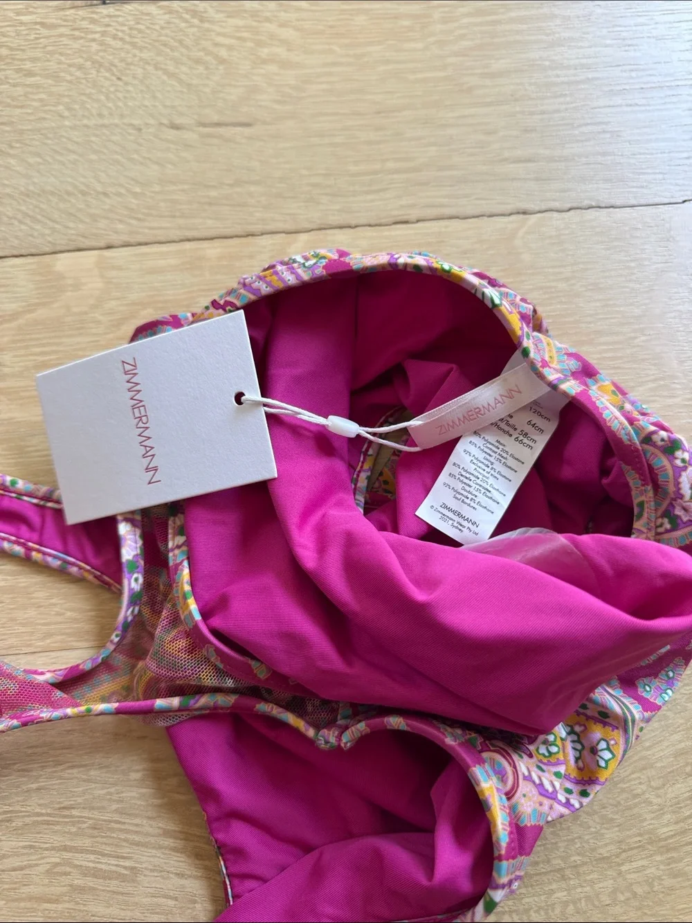 Zimmermann Pink Paisley Racerback Kids One-Piece Swimsuit